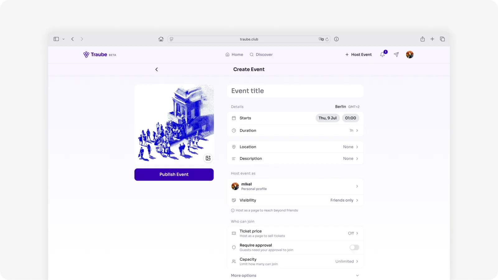 Traube — discover and plan events